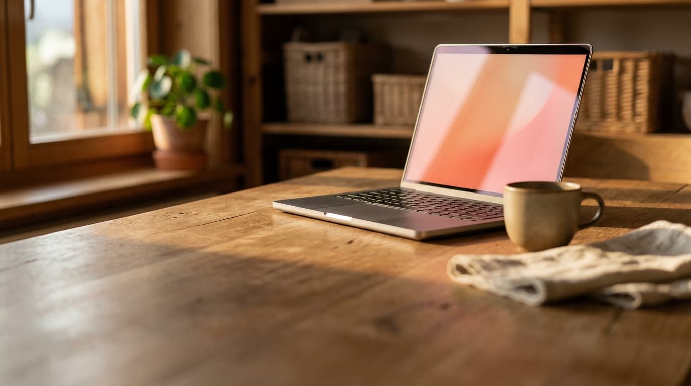 99dev Studio — eine Kundenwebseite entsteht in warmem Schweizer Licht