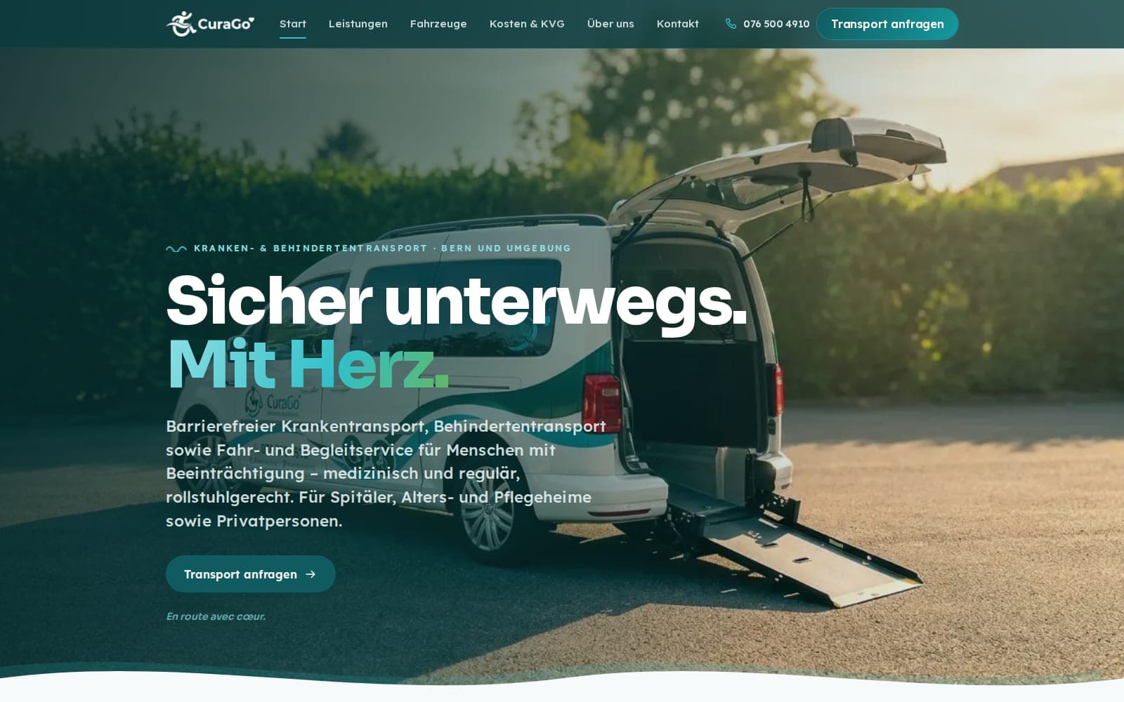 Kundenwebseite Curago — von 99dev gebaut