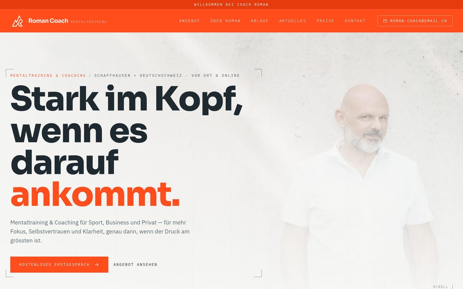 Kundenwebseite Roman Coaching — von 99dev gebaut